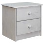 Mesita de noche de madera maciza de pino 43x34x40 cm