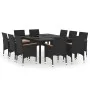 Garden dining set 11 pieces black synthetic rattan by vidaXL, Garden sets - Ref: Foro24-3058568, Price: 863,43 €, Discount: %