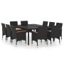 Garten-Essgruppe 11-teilig aus schwarzem synthetischem Rattan von vidaXL, Gartensets - Ref: Foro24-3058568, Preis: 782,10 €, ...