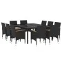 Garden dining set 11 pieces black synthetic rattan by vidaXL, Garden sets - Ref: Foro24-3058568, Price: 863,43 €, Discount: %