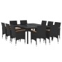 Garten-Essgruppe 11-teilig aus schwarzem synthetischem Rattan von vidaXL, Gartensets - Ref: Foro24-3058568, Preis: 782,10 €, ...