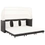 Garden 3-seater sofa bed with black synthetic rattan canopy by vidaXL, Outdoor sofas - Ref: Foro24-46075, Price: 665,95 €, Di...