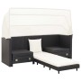 Garden 3-seater sofa bed with black synthetic rattan canopy by vidaXL, Outdoor sofas - Ref: Foro24-46075, Price: 673,95 €, Di...