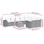 Set de sofás de jardín 10 pzas cojines ratán sintético negro