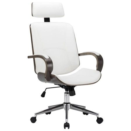 Bürostuhl mit Kopfstütze aus Kunstleder Holz weiß von vidaXL, Bürostühle - Ref: Foro24-283135, Preis: 191,95 €, Rabatt: %