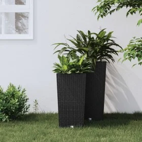 Planter with removable interior anthracite 11/26.5 L rattan PP by vidaXL, Pots and planters - Ref: Foro24-364673, Price: 40,0...