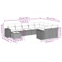Set de sofás de jardín 10 pzas cojines ratán sintético negro