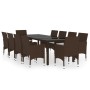 Garten-Essgruppe 11-teilig aus braunem synthetischem Rattan von vidaXL, Gartensets - Ref: Foro24-3058575, Preis: 794,57 €, Ra...