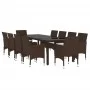 Garden dining set 11 pieces brown synthetic rattan by vidaXL, Garden sets - Ref: Foro24-3058575, Price: 811,98 €, Discount: %