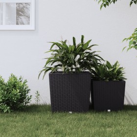 Planter with removable interior PP rattan anthracite gray 37/64 L by vidaXL, Pots and planters - Ref: Foro24-364681, Price: 6...