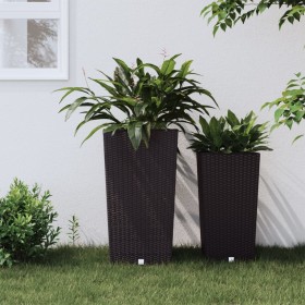 Planter with removable interior PP rattan brown 21/49 L by vidaXL, Pots and planters - Ref: Foro24-364676, Price: 60,49 €, Di...
