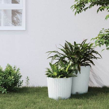 Planter with removable interior PP rattan white 15/15.3 L by vidaXL, Pots and planters - Ref: Foro24-364685, Price: 26,43 €, ...