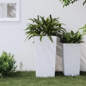 Planter with removable white PP rattan interior 21/49 L by vidaXL, Pots and planters - Ref: Foro24-364677, Price: 41,68 €, Di...