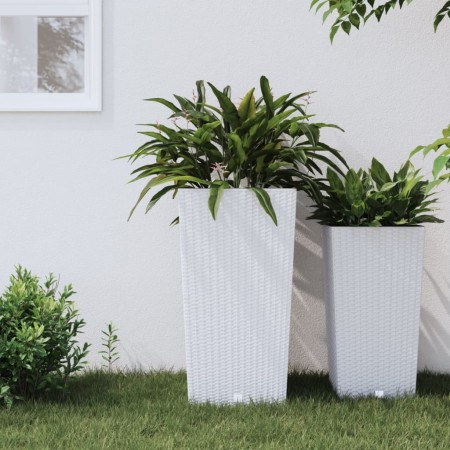 Planter with removable white PP rattan interior 21/49 L by vidaXL, Pots and planters - Ref: Foro24-364677, Price: 60,65 €, Di...