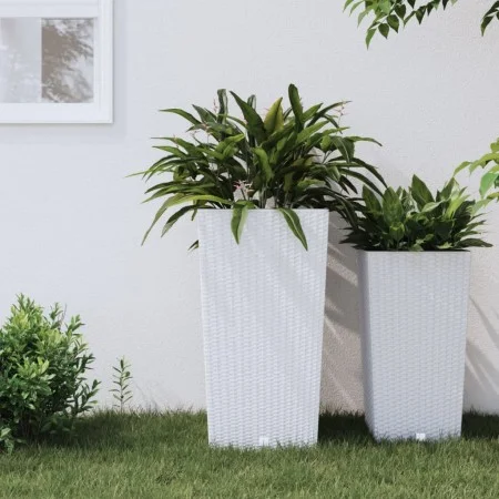 Planter with removable white PP rattan interior 21/49 L by vidaXL, Pots and planters - Ref: Foro24-364677, Price: 41,68 €, Di...