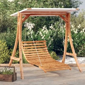 Tumbona columpio con toldo madera maciza abeto acabado de teca by vidaXL, Garden rockers - Ref: Foro24-3200619, Price: 481,85...