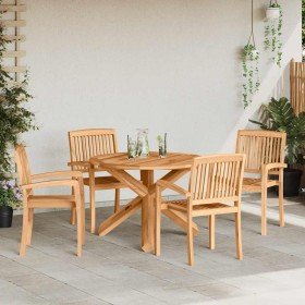 Conjunto de Comedor de Jardín 3 pcs Marrón