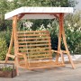 Swing bench with awning solid fir wood with teak finish by vidaXL, Garden rockers - Ref: Foro24-3200627, Price: 331,62 €, Dis...