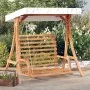 Swing bench with awning solid fir wood with teak finish by vidaXL, Garden rockers - Ref: Foro24-3200627, Price: 342,59 €, Dis...