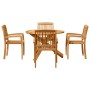 Conjunto de Comedor de Jardín 3 pcs Marrón