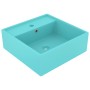 Lavabo cuadrado rebosadero cerámica verde claro mate 41x41 cm de vidaXL, Lavabos - Ref: Foro24-146947, Precio: 75,18 €