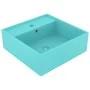 Matte light green ceramic square overflow sink 41x41 cm by vidaXL, Sinks - Ref: Foro24-146947, Price: 59,99 €, Discount: %