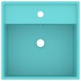 Matte light green ceramic square overflow sink 41x41 cm by vidaXL, Sinks - Ref: Foro24-146947, Price: 75,26 €, Discount: %
