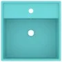 Matte light green ceramic square overflow sink 41x41 cm by vidaXL, Sinks - Ref: Foro24-146947, Price: 59,99 €, Discount: %