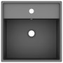 Lavabo lujoso cuadrado rebosadero cerámica gris oscuro 41x41 cm de vidaXL, Lavabos - Ref: Foro24-146950, Precio: 85,73 €