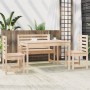 Juego de comedor de jardín 4 piezas madera maciza de pino