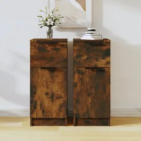 Aparadores 2 uds madera contrachapada roble ahumado 30x30x70 cm de vidaXL, Aparadores - Ref: Foro24-817001, Precio: 77,59 €, ...