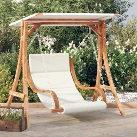 Columpio con cojín y toldo madera maciza de abeto by vidaXL, Garden rockers - Ref: Foro24-3200623, Price: 403,27 €, Discount: %