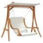 Columpio con cojín y toldo madera maciza de abeto by vidaXL, Garden rockers - Ref: Foro24-3200623, Price: 410,89 €, Discount: %