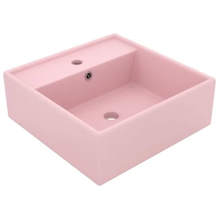 Lavabo lujoso cuadrado rebosadero cerámica rosa mate 41x41 cm by vidaXL, Sinks - Ref: Foro24-146944, Price: 96,16 €, Discount: %