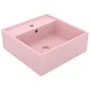 Lavabo lujoso cuadrado rebosadero cerámica rosa mate 41x41 cm by vidaXL, Sinks - Ref: Foro24-146944, Price: 96,16 €, Discount: %