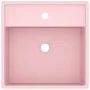 Lavabo lujoso cuadrado rebosadero cerámica rosa mate 41x41 cm by vidaXL, Sinks - Ref: Foro24-146944, Price: 96,16 €, Discount: %