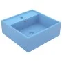 Matte light blue ceramic square overflow sink 41x41 cm by vidaXL, Sinks - Ref: Foro24-146945, Price: 79,06 €, Discount: %