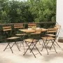 Zusammenklappbare Café-Möbel, 7-teilig, aus massivem Akazienholz und Stahl von vidaXL, Gartensets - Ref: Foro24-3152099, Prei...