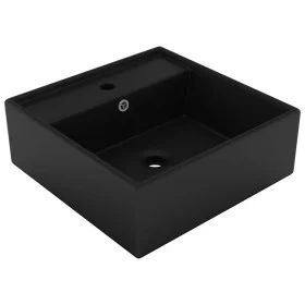 Luxurious square matte black ceramic overflow sink 41x41 cm by vidaXL, Sinks - Ref: Foro24-146953, Price: 85,66 €, Discount: %