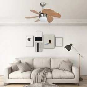 Deckenventilator mit hellbrauner Lampe 76 cm von vidaXL, Deckenventilatoren - Ref: Foro24-51489, Preis: 107,57 €, Rabatt: %