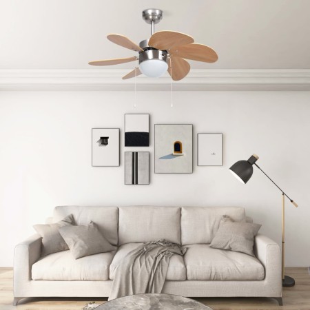Ceiling fan with light brown lamp 76 cm by vidaXL, Ceiling fans - Ref: Foro24-51489, Price: 114,84 €, Discount: %