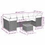 Set de sofás de jardín y cojines 8 piezas ratán sintético gris
