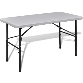 Folding garden table 122 cm HDPE white by vidaXL, camping furniture - Ref: Foro24-41568, Price: 69,84 €, Discount: %