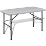 Mesa de jardín plegable 122 cm HDPE blanco de vidaXL, Mobiliario de camping - Ref: Foro24-41568, Precio: 72,38 €, Descuento: %