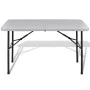 Mesa de jardín plegable 122 cm HDPE blanco de vidaXL, Mobiliario de camping - Ref: Foro24-41568, Precio: 72,38 €, Descuento: %