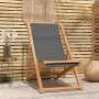 Folding beach chair solid gray teak wood by vidaXL, Garden chairs - Ref: Foro24-47415, Price: 74,33 €, Discount: %