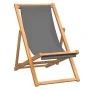 Folding beach chair solid gray teak wood by vidaXL, Garden chairs - Ref: Foro24-47415, Price: 74,33 €, Discount: %