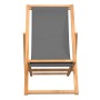 Folding beach chair solid gray teak wood by vidaXL, Garden chairs - Ref: Foro24-47415, Price: 79,58 €, Discount: %