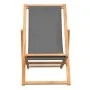 Folding beach chair solid gray teak wood by vidaXL, Garden chairs - Ref: Foro24-47415, Price: 74,33 €, Discount: %