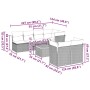 Set de sofás de jardín y cojines 8 piezas ratán sintético gris